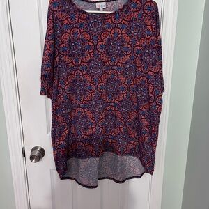 LuLaRoe Vibrant Blue and Red Floral Tunic
